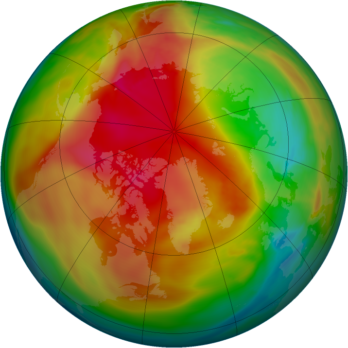 Arctic ozone map for 27 February 2007